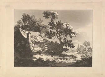Landscape with Cottage and Distant Church Spire