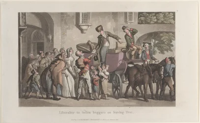 Liberality to infirm beggars on leaving Yrvi, from Journal of Sentimental Travels