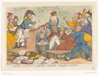 Napoleon Selling Stolen Goods, 1813 (Mock Auction or Boney Selling Stolen Goods)