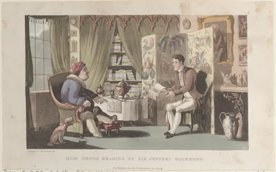 Quae Genus Reading to Sir Jeffery Gourmand, from The History of Johnny Quae Genu