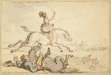 Rider Thrown at a Hunt