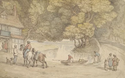 Rustic Scene with a River and a Bridge