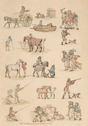 Set of Sixteen: Outlines of Figures and Landscapes