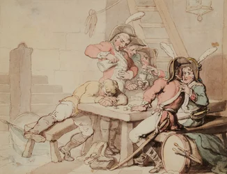 Soldiers Carousing in a Cellar