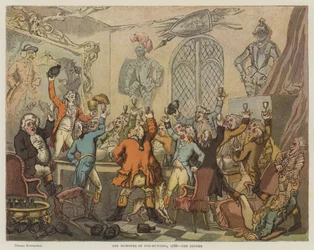 The Humours of Fox-Hunting, 1788, the Dinner