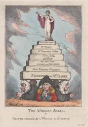 The Modern Babel, or Giants Crushed by a Weight of Evidence, April 11, 1809