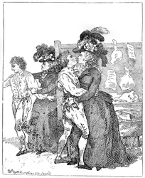 The Two Patriotic Duchesses on their canvass requesting the favour of an early poll, 1784