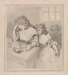 Two Girls Tippling