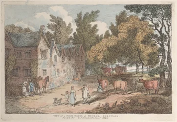View of a Farm House at Hengar, Cornwall, from Views in Cornwall, April 12, 1812