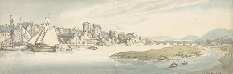 View of Town on a River Carwitham Castle, 1775-1827