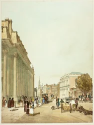 Board of Trade, Whitehall, from Downing Street, plate eight from Original Views of London as It Is