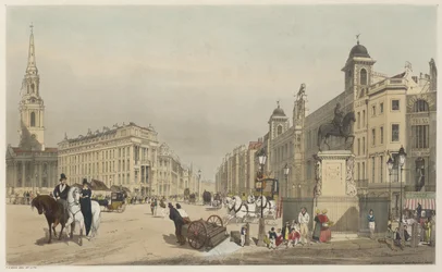 London As It Is: Entrance to the Strand, from Charing Cross