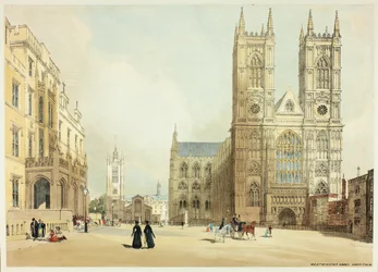 Westminster Abbey, Hospital and Company, plate seven from Original Views of London as It Is