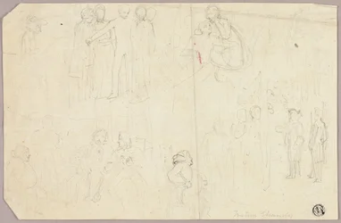 Sketches for Tristram Shandy (recto); Sketches of Medallion with Seated Allegorical Figure (verso)