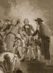 The Landing of William 3rd at Torbay, engraved by George Noble, Illustration from David Hume