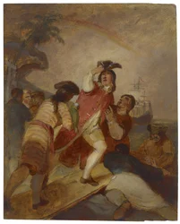 Robinson Crusoe and His Man Friday Leave the Island
