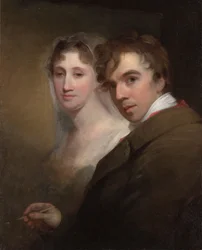 Self-Portrait of the Artist Painting His Wife, Sarah Annis Sully