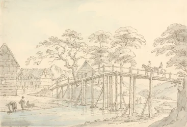 Bridge over the Severn at Newtown, Looking up the River