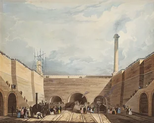 Entrance of the Railway at Edge Hill, Liverpool, engraved by H. Pyall