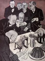 The homonculus (miniature though fully formed human body). Illustration by Th.Th. Heine in: Simplicissimus, Germany, c.1900