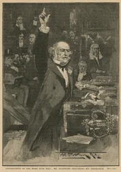 Introduction of the Home Rule Bill - Mr Gladstone delivering his peroration