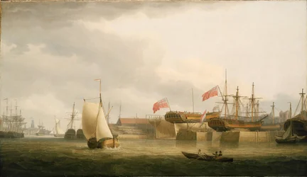 Shipyards on the Thames, in Redriff, Opposite the Tower of Saint Anne