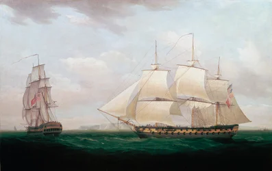 Two East Indiamen off a Coast