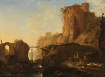 Italianate Landscape with Bridge and Castle Ruin