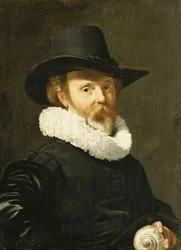 A Conchologist Holding a Nautilus Shell