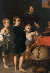 Portrait of Three Children and a Man