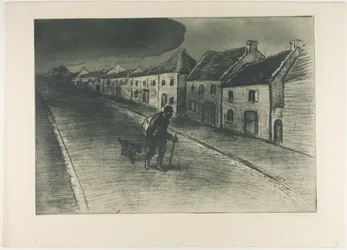 Tramp Passing Through a Sleeping Village