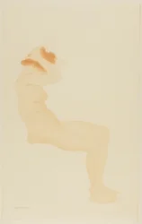 Woman in Profile Fixing Her Hair