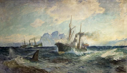 Duncan Grey and Nancy Grey in Battle with Whale
