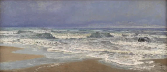 Gray Day at the North Sea with Surf