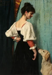 Portrait of a Young Woman with the Dog Puck
