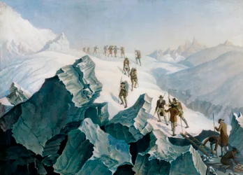Descent of Horace Benedict de Saussure, his son and guides down Mont Blanc (August 1787)