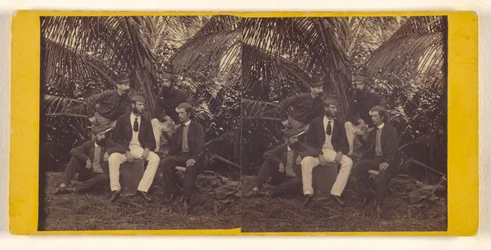 [Don Collins and his friends ashore at San Blas Bay, Darien Expedition]