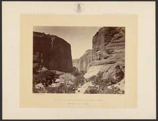 Head of Cañon de Chelle, Looking Down. Walls About 1,200 Feet in Height.