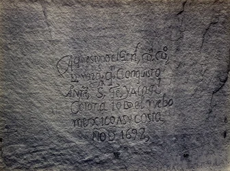 Historic Spanish Record of the Conquest, South Side of Inscription Rock, New Mexico