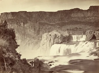Shoshone Falls, Snake River, Idaho. Mid-day View. Adjacent Walls About 1,000 Feet in Height.
