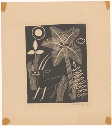 Deer with Palm Tree