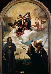 Madonna in Glory with Child, Saints Francis and Alvise, and the Donor Luigi Gozzi