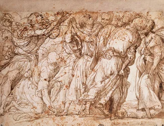Study of the group of the Apostles in the Church of the Assumption of the Frari in Venice