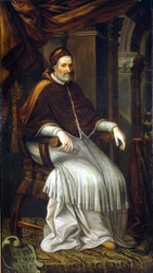 Pius IV (1499 - 1565). Painting by Bizzozzero. Milan, Collection of Ca 
