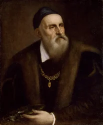 Self-Portrait by Titian (1488-1576). c. 1562-1563, dimensions: 78 x 63. Uffizi Gallery, Florence