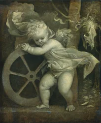 Cupid with the Wheel of Time