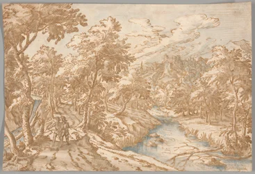 Landscape with Two Men Walking