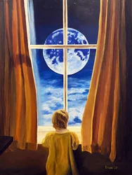 Child Gazing Moon