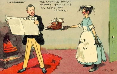 The Lodging House Slavey Brings Up His Boots and Letters