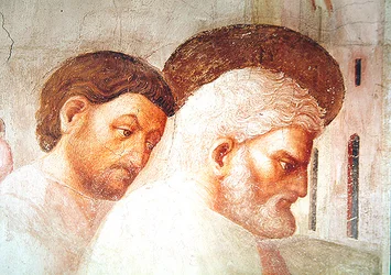 (detail) Head of St. Peter, from the Raising of Tabitha, c.1427